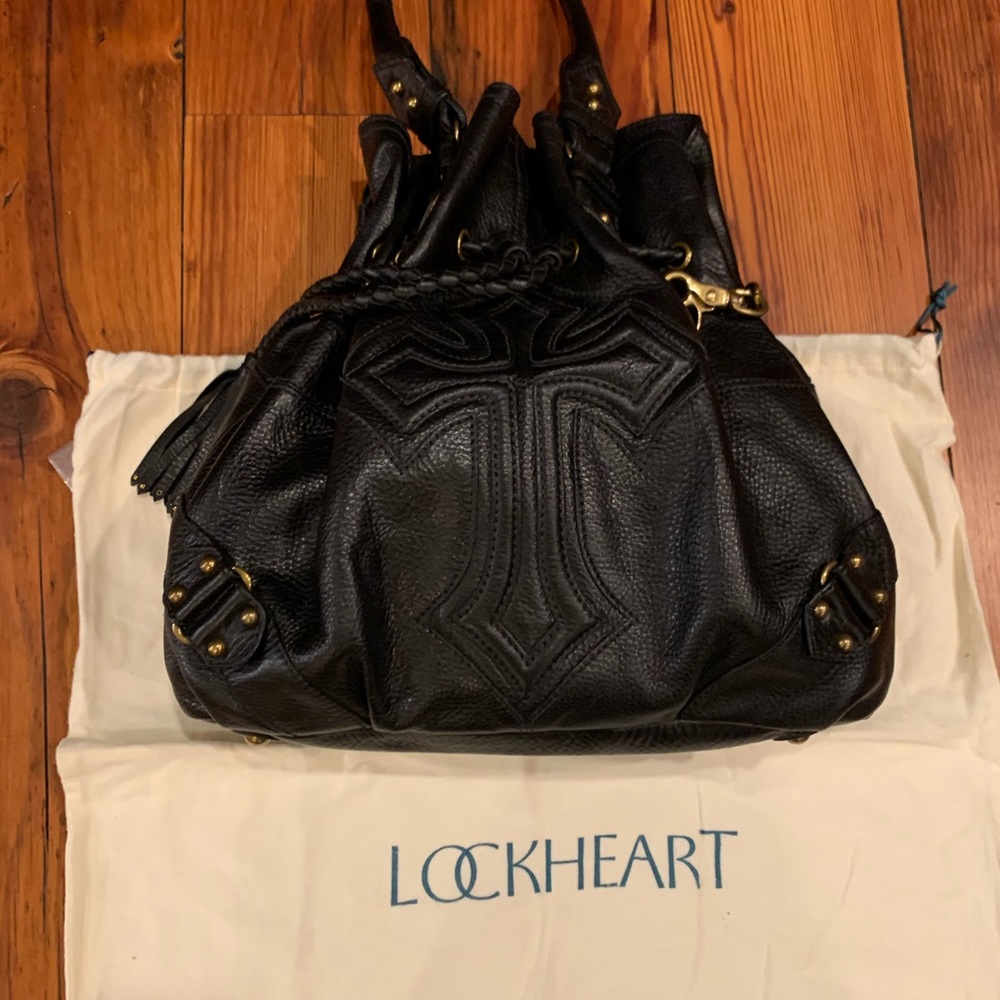 Leather bucket bag